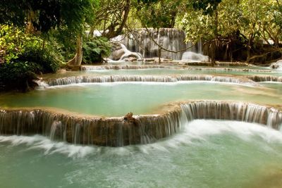 Scenic view of waterfall