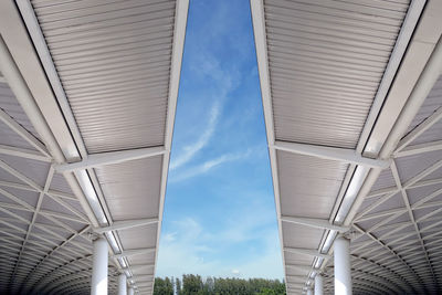 Low angle view of modern building against sky