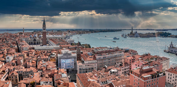 Aerial view of venice near saint mark's square