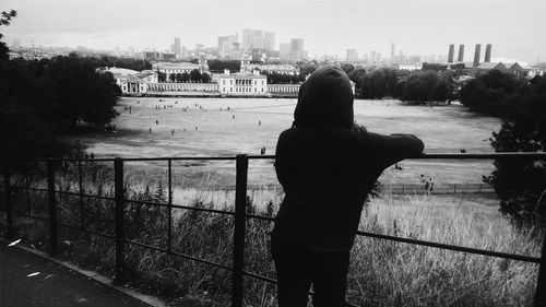 View of people in water