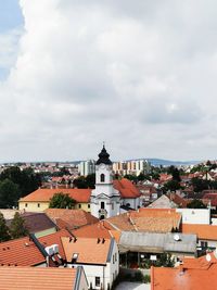 High angle view of townscape against sky