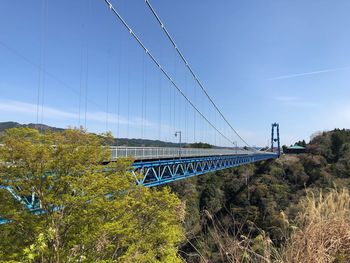 View of bridge against clear blue sky