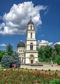 View of building against cloudy sky