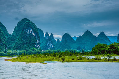 Scenic view of mountains against sky