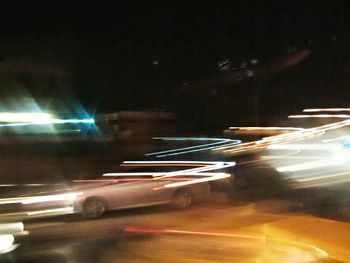 Cars moving on road at night