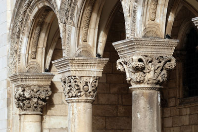 Columns and exterior of the duke's palace in the old town of dubrovnik, croatia