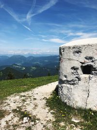 Scenic view of land against sky