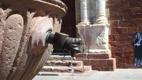 Close-up of pipe against wall