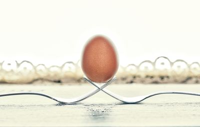 Close-up of heart shape on table