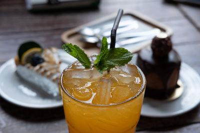 Close-up of drink on table