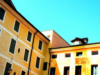 Low angle view of house against clear sky