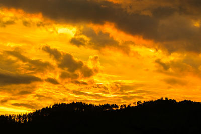 Scenic view of dramatic sky during sunset