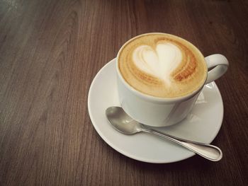 Coffee cup on table