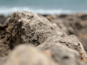 Close-up of rocks on beach