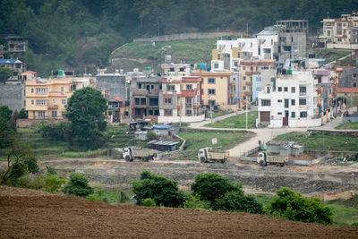 High angle view of townscape