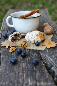 Close-up of food on table