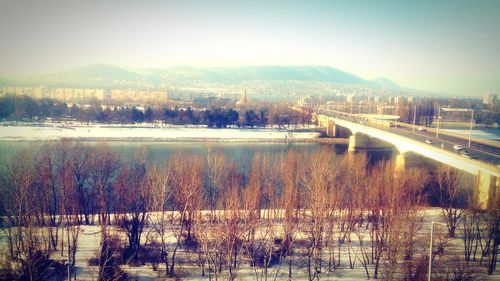 View of river in city