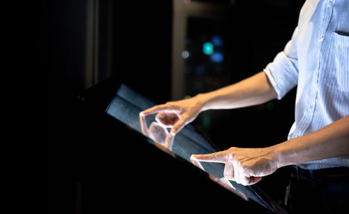 Man working on table