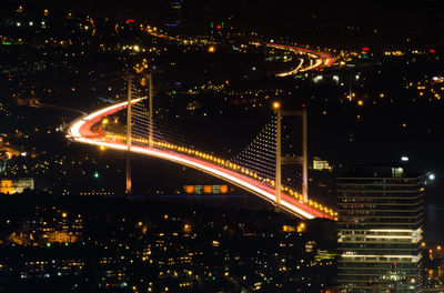 View of illuminated cityscape at night