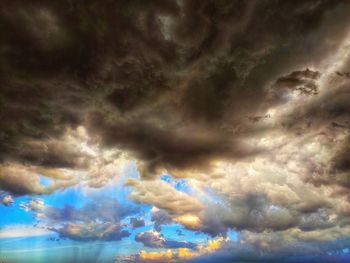 Low angle view of storm clouds in sky