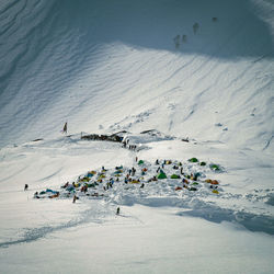 Scenic view of snow covered landscap, every beautiful campsite