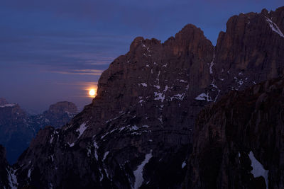 Scenic view of rocky mountains against sky