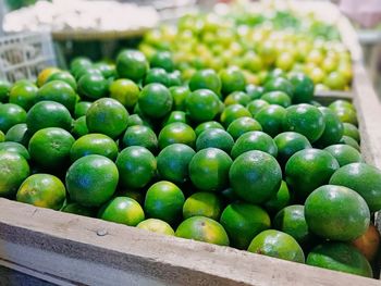 High angle view of fruits for sale in market