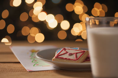 Close-up of cake on table