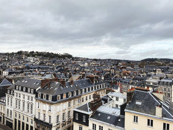 High angle view of townscape against sky