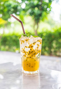 Close-up of drink on table