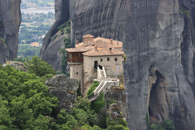 Roussanou monastery on mountain