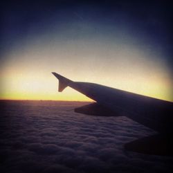 Sun shining through airplane