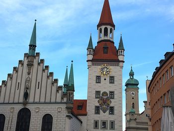 Low angle view of buildings against sky