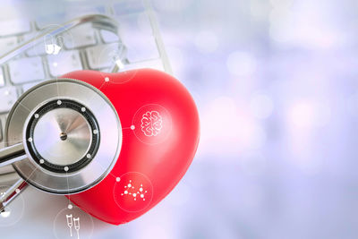 Digital composite of stethoscope by heart shape