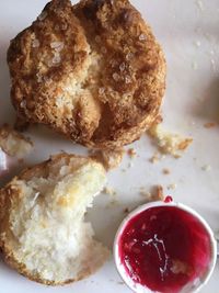Close-up of bread in plate