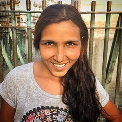 Portrait of smiling young woman