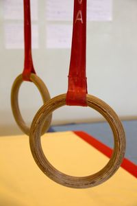 Close-up of gymnastic rings