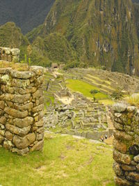 View of landscape with mountain in background