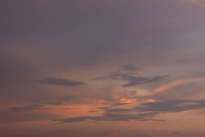 Low angle view of dramatic sky during sunset