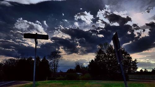 Scenic view of field against cloudy sky