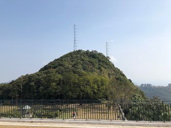 Scenic view of mountain against clear sky