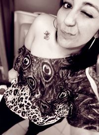 Portrait of woman at home