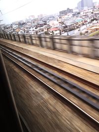 Railroad tracks in city