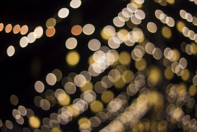 Defocused image of illuminated lights at night