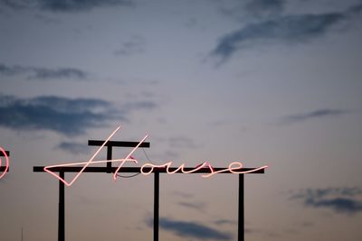 London light against sunset sky