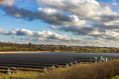 Solar panels in a farm in south mimms, potters bar.
