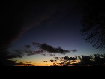 Silhouette of landscape at sunset