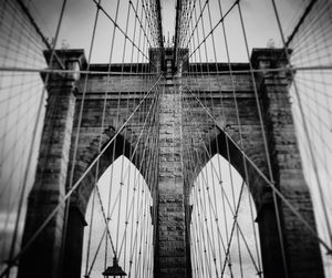 Low angle view of suspension bridge