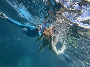 Scuba diving in sea