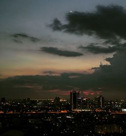 Illuminated city at night